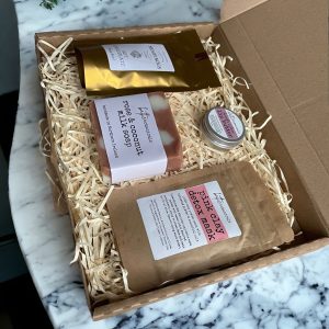 Letterbox gift box with hot chocolate and face mask