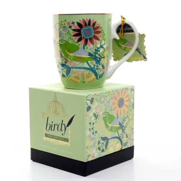 Tipperary Crystal Greenfinch Mug with Box